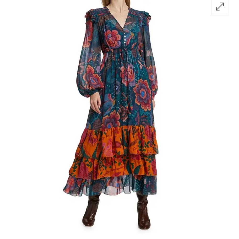 Farm Rio river creatures tiered dress.